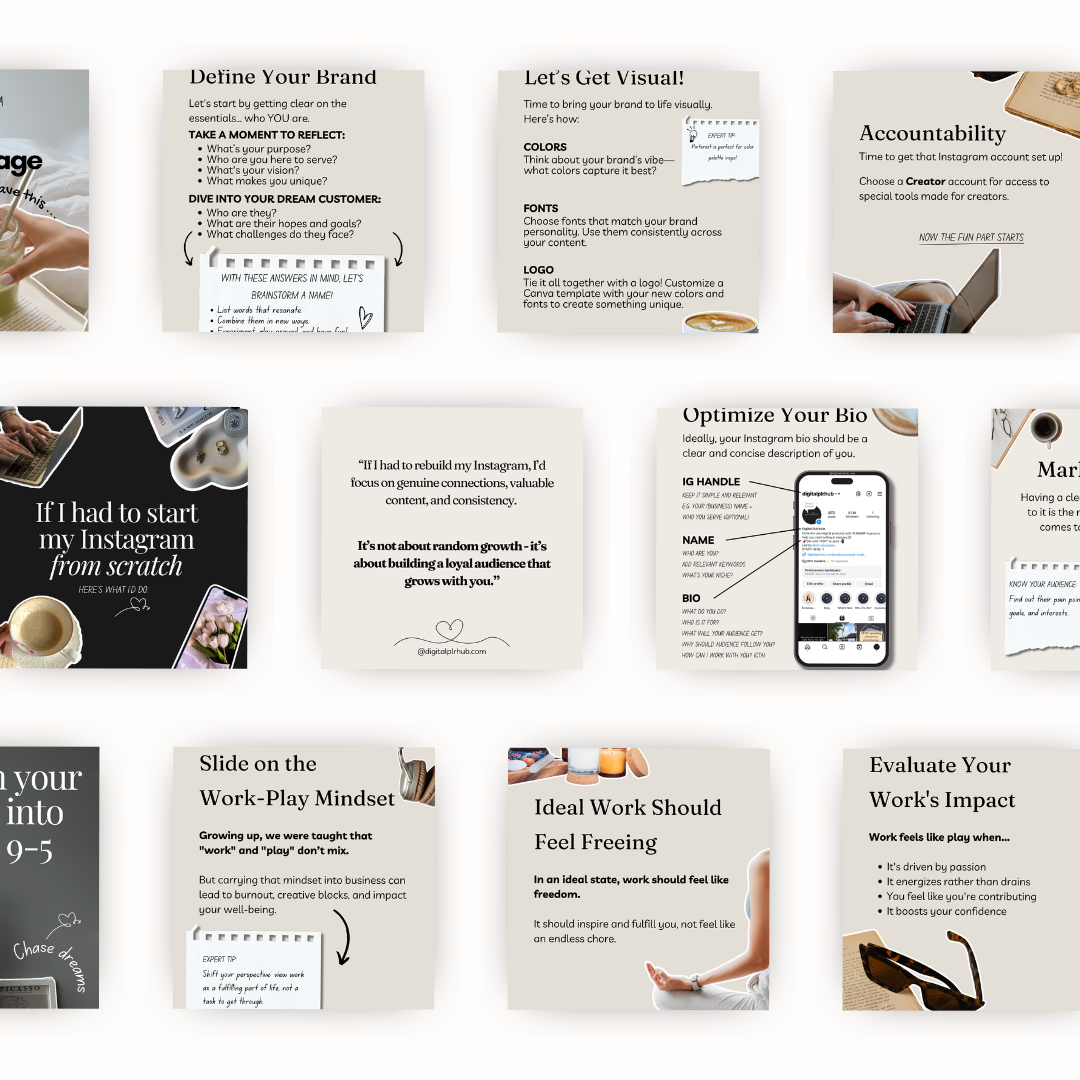 80 Aesthetic Instagram Carousel Templates w/PLR + MRR
