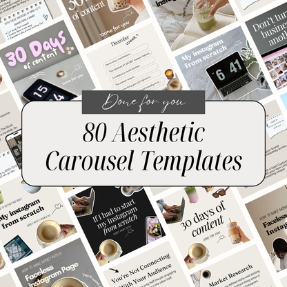 80 Aesthetic Instagram Carousel Templates w/PLR + MRR