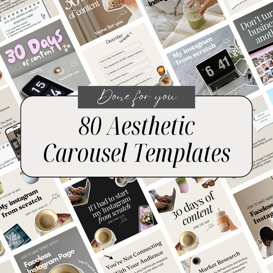 80 Aesthetic Instagram Carousel Templates w/PLR + MRR